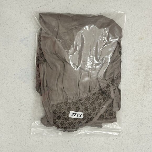 Piazza Roma Top Womens Large Seta Silk Attached Shell Stretch Brown Italian - Picture 14 of 14